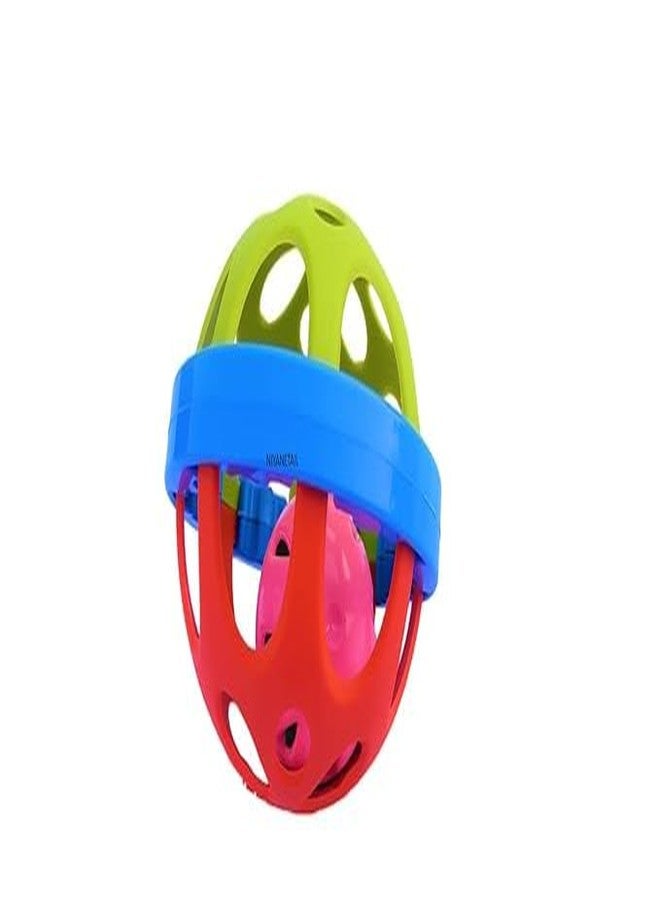 Negi Colorful Soft Ball Rattle Toy for Baby Biggie Ball, Bath Made in Safe Non-Toxic, Attractive Rattle for New Born Baby, Children and Infant Products Activity Center - Image 1